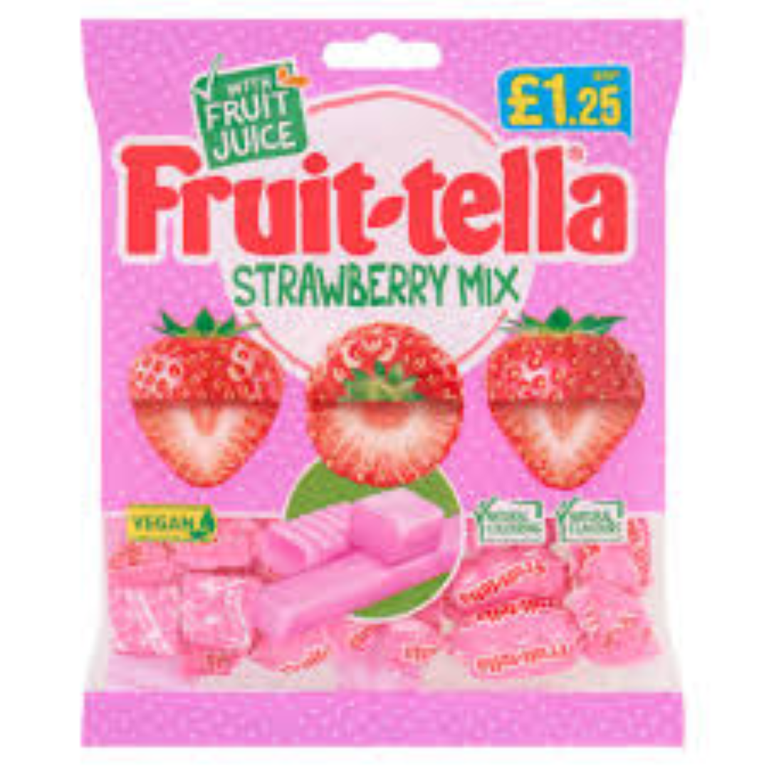 PERFETTI FRUIT-TELLA STRAWBERRY MIX 135G